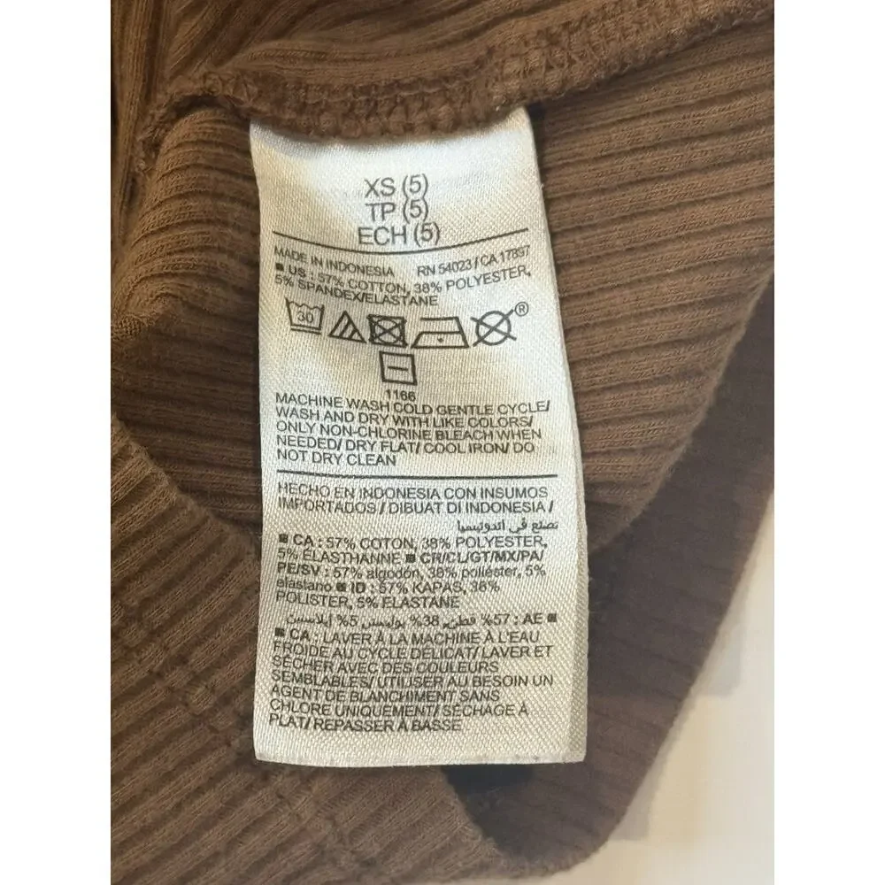 Old Navy Girls Ribbed Dress Size 5 Brown Button Front Short Sleeve